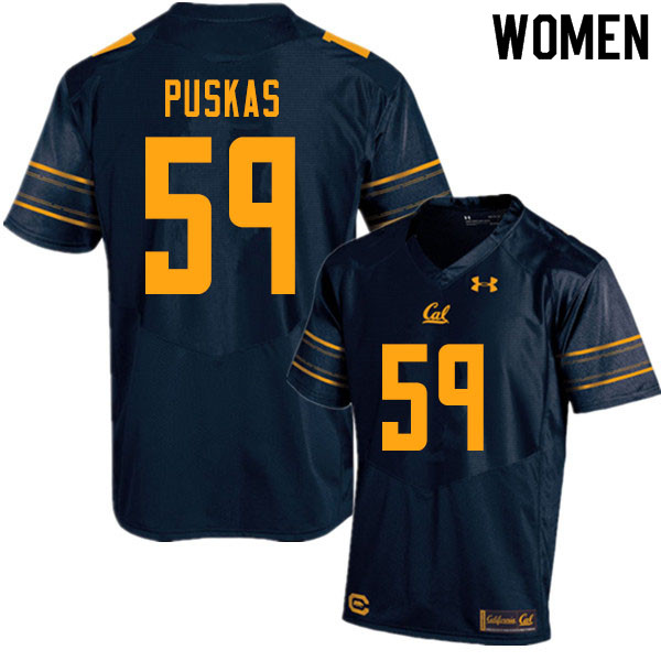 Women #59 Ryan Puskas Cal Bears UA College Football Jerseys Sale-Navy - Click Image to Close